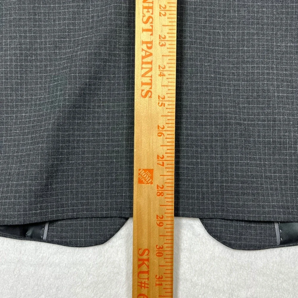 Banana Republic Blazer Mens 42R Grey Micro Check Stretch 2-Button Suit‎ Jacket